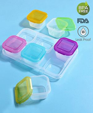 Babyhug Food Storage Containers Set of 6 - Multicolour