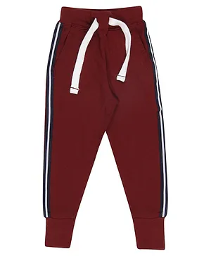 Nap Chief Organic Cotton Side Striped Joggers - Maroon