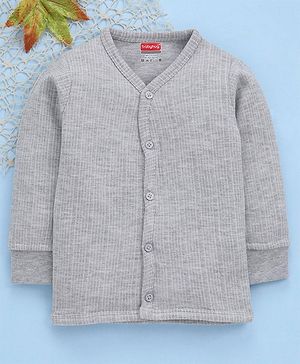 Babyhug Full Sleeves Thermal Vest - Light Grey