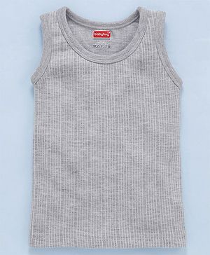 Babyhug Sleeveless Thermal Vest - Light Grey