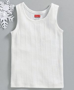 Babyhug Sleeveless Pullover Thermal Vest  - Off White