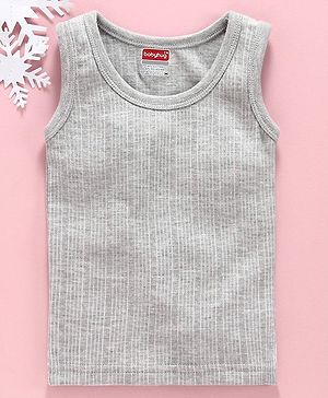 Babyhug Sleeveless Solid Thermal Vest - Grey - Preemie Grey