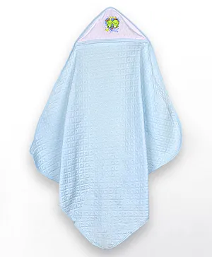 Mom's Home Cotton Hooded Baby Towel Giraffe Print - Blue 