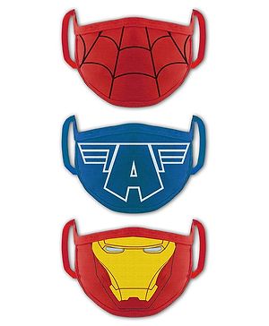 Babyhug 4 to 8 Years Washable & Reusable Knit Face Mask Superheroes - Pack of 3
