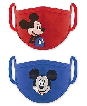 Babyhug 2 to 4 Years Washable & Reusable Knit Face Mask Mickey Mouse - Pack of 2