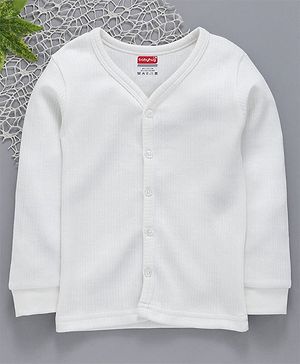 Babyhug Full Sleeves Thermal Vest - Off White