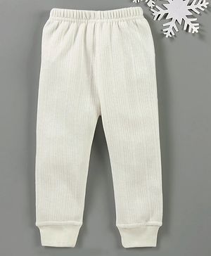 Babyhug Full Length Thermal Bottoms - Off White - Preemie Off White/Cream