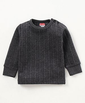 Babyhug Full Sleeves Thermal Vest - Dark Grey - Preemie Grey