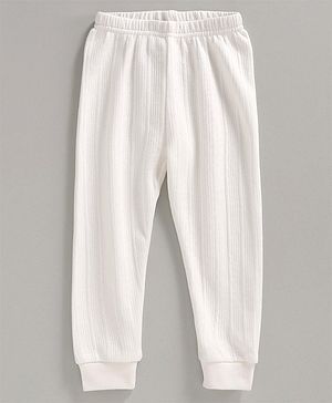 Babyhug Full Length Thermal Bottoms - Off White - Preemie Off White/Cream
