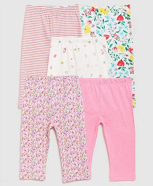 Zonko Style Pack Of 5 Full Length Striped Pyjamas - White & Pink