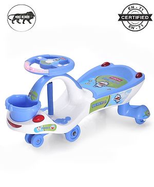 Babyhug Doremon Gyro Swing Car - Red Blue Babyhug Doremon Gyro Swing Car - Red Blue
