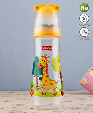 Babyhug Anti Colic Feeding Bottle Giraffe Shape Yellow - 250 ml Babyhug Anti Colic Feeding Bottle Giraffe Shape Yellow - 250 ml