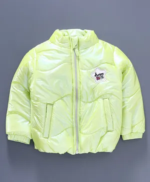 Babyhug Full Sleeves Jacket - Neon Green
