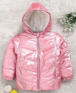 Babyhug Full Sleeves Hooded Padded Jacket - Pink