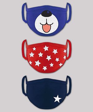 Babyhug 4 to 8 Years Printed Two Layer Mask with Filter - Pack of 3