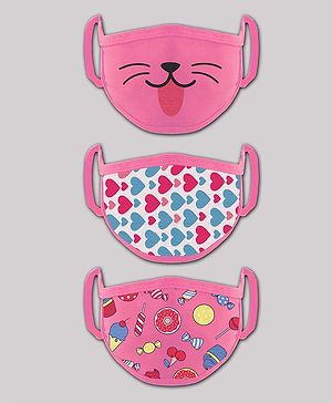 Babyhug Washable & Reusable Knit Printed Face Mask - Pack of 3