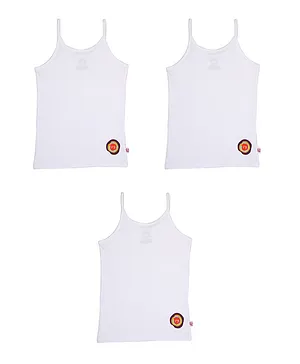 Snhug Sleeveless Pack Of 3 Logo Print Detailing Vest - White