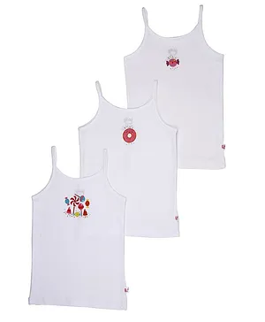 Snhug Pack Of 3 Candy Theme Sleeveless Vest - White
