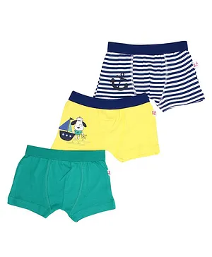 Snhug Pack Of 3 Sailor Theme Trunk - Blue Yellow Green