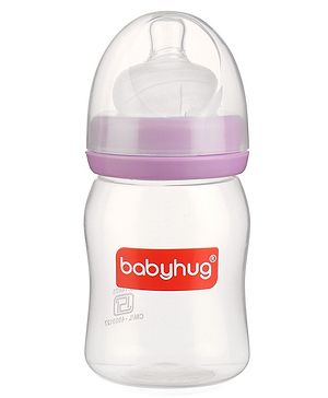 Babyhug Wide Neck Feeding Bottle 150 ml - Purple - 150 ml White