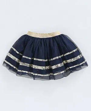 Babyoye Sequin Embroidered Skirt - Navy Blue