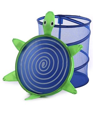 Babyhug Collapsible Laundry Bag With Lid Turtle Shaped - Blue