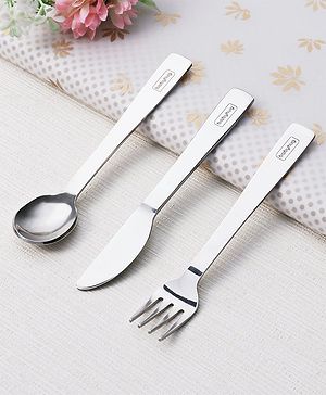 Babyhug Stainless Steel Cutlery Pack of 3 - Silver