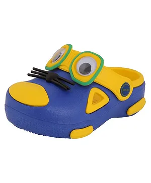 Yellow Bee Mouse Design Clogs - Blue