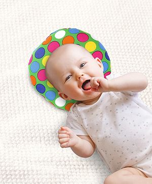Babyhug Cotton Baby Pillow Polka Dot Print - Green
