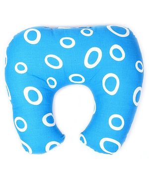Babyhug Cotton Baby Pillow with Neck Support Circle Print - Blue Babyhug Cotton Baby Pillow with Neck Support Circle Print - Blue