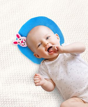 Babyhug Velour Shape Supporter Pillow Bunny Motif  - Blue