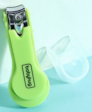 Babyhug Nail Clipper With Cover - Green - L 6 x B 2 cm