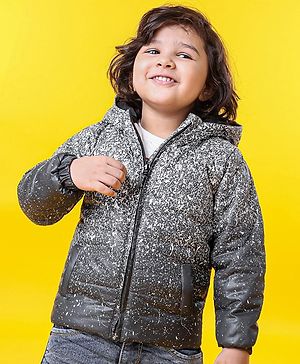 Babyhug Full Sleeves Hooded Padded Winter Jacket - Grey - 6-9m Grey