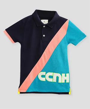 Cherry Crumble By Nitt Hyman Half Sleeves Color Block  Polo T-Shirt - Multicolor
