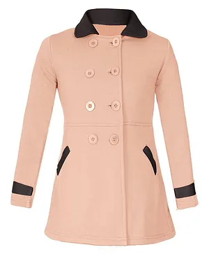 Naughty Ninos Full Sleeves Solid Colour Trench Coat - Peach