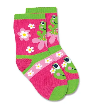 Stephen Joseph Frog Printed Socks - Pink