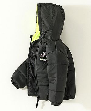 Babyhug Full Sleeves Hooded Padded Jacket - Green - 6-9M Green