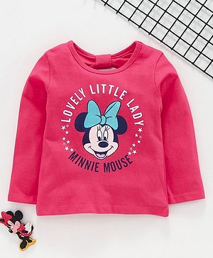 Babyhug Full Sleeves Top Minnie Mouse Print - Pink