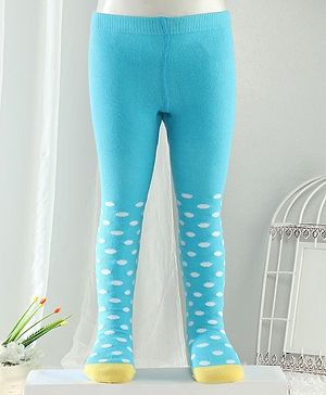 Cutewalk By Babyhug Anti-Bacterial Footed Tights Polka Dots Design - Blue