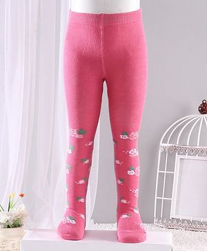 Cute Walk by Babyhug Anti-bacterial Footed Tights Floral Design - Pink
