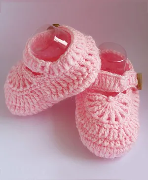 Woonie Solid Colour Handmade Booties - Light Pink
