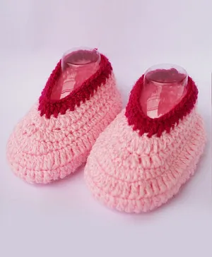 Woonie Solid Colour Handmade Booties - Light Pink