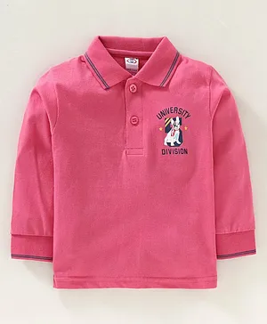 Zero Full Sleeves TshirtsZero Full Sleeves T-Shirt Puppy Placement Print - Dark PinkD.Pink XL