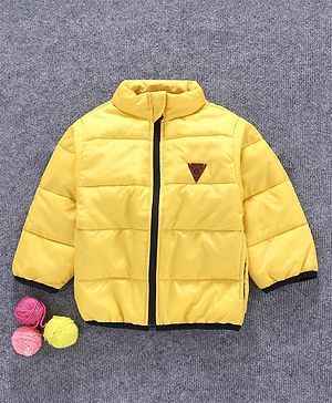 Babyhug Full Sleeves Padded Jacket - Yellow - 9-12M Yellow