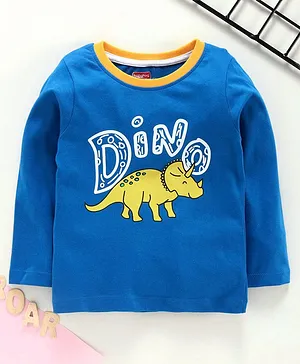 Babyhug Full Sleeves Tee Dino Print - Royal Blue