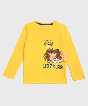 KIDSCRAFT Full Sleeves Lion Printed Tee - Yellow