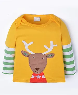 Kookie Kids Doctor Sleeves Tee Reindeer Patch - Yellow