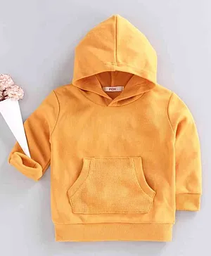 Fox Baby Winter Wear Full Sleeves Hooded Tee - Yellow