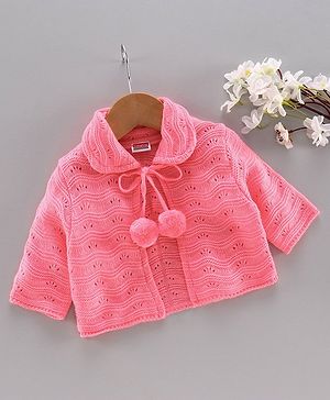 Babyhug Three Fourth Sleeves Shrug - Pink