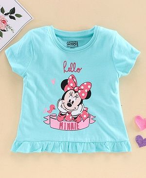 Babyhug Short Sleeves Top Minnie Mouse Print - Blue